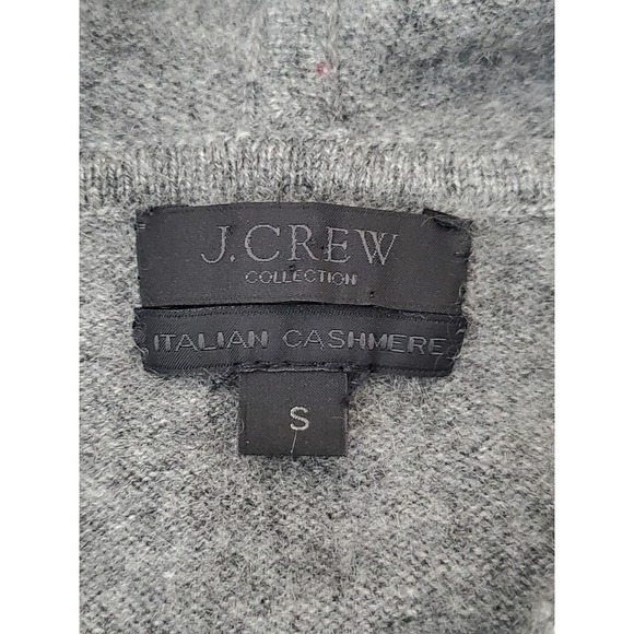 J Crew Collection Italian Cashmere Sweater Full Zip Hoodie Small Gray Luxury - Picture 4 of 10